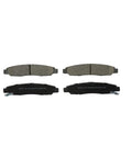 Ceramic Front Disc Brake Pad Set For Honda Accord Daily Driver Replacement With Quiet Three Layer Shim, top and bottom view