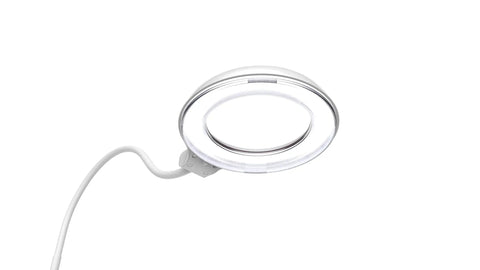Rechargeable LED Floor Lamp With 5-Inch 2X Magnifier And 5X Bifocal, 59 Color-Adjustable LEDs close-up of lamp head design