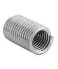 Close-up of a single coiled wire helical screw thread insert from the 50 Pcs M6 X 1.0 X 3D Stainless Steel Helicoil Thread Inserts Set.