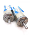 Heavy Duty 6V DC Gear Motor 47RPM Low Speed Reduction Box with metal casing and shafts for DC applications.