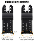 Oscillating saw blades kit by Amazon, two black blades with ruler scales for wood and metal; quick-release fit
