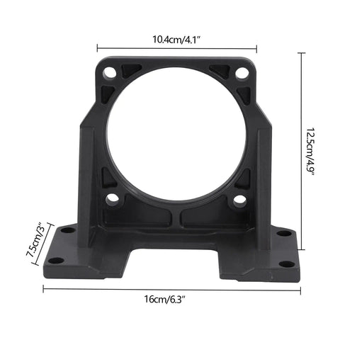 Heavy Duty Gear Motor Mounting Bracket For 110V 180W Through 370W Single Phase Motors Aluminum Alloy Black Mount Triangular Reinforced Side Plates Great For DIY Projects Home Workshop Model Makers, 16x12.5cm