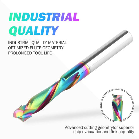 Pro Grade Compression Router Bit With One Quarter Inch Shank And One Inch Cutting Length TAC Coated Solid Carbide Spiral Up And Down CNC Router Bit For Carving Woodworking Projects