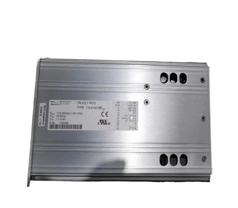 Heavy Duty Switching Power Supply 116 410018B For Industrial Automation Built Tough With Rock Solid Performance And Dead Simple Hook Up For Kickass Factory Machines All Day Long, metal casing, labeled connections.