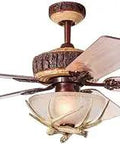 Rustic 52 Inch Bronze Ceiling Fan With Light And Remote 5 Wood Blades Antler Style Chandelier Fan For Bedroom And Living Room Farmhouse Decor Modern Indoor