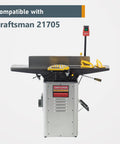 Craftsman 21705 jointer machine with flat surface and safety features for woodworking projects.