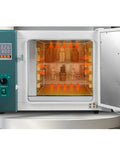 Auto Dental Drying Oven With Timed Temp Control shows warm air circulation inside the stainless chamber for sterilizing tools.