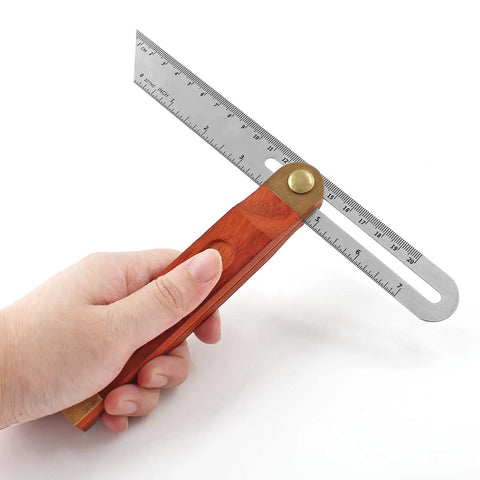 Premium 9 Inch T Bevel Angle Finder With Solid Wooden Handle And Rustproof Stainless Steel Blade in use.