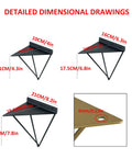 Rock Solid Heavy Duty Shelf Brackets In Matte Black Cast Iron Triangle Wall Mount Supports dimensions and details.