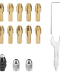 Drill Chuck Collet Set For Rotary Tools Beefed Up One Thirty Second To One Eighth Inch Brass Collets with multi chuck 4486