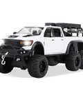 Tough As Nails 1 To 24 Diecast Off Road Pickup Toy Truck With Light And Sound, Metal Construction, 6x6 Off Road Vehicle in white