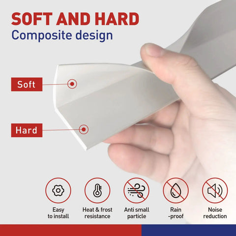 Soft and hard composite design of Garage Door Seal Kit Top and Sides Weather Stripping 34.4 Ft Rubber Weatherproofing