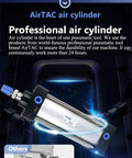 AirTAC air cylinder for pneumatic filling machines, durable stainless steel construction for long-lasting performance.