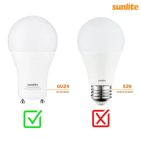 LED PAR16 Dimmable Short Neck Recessed Spotlight Bulb 7W 50W Halogen Replacement, 500 Lumens, E26 Base comparison with GU24 Base