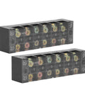 2 Pack 60A 600V Terminal Strip With Clear Cover Dual Row Screw Clamp Wire Terminal Block For Bridge Lighting And Factory Electrical Cables No Fuss DIY Wiring