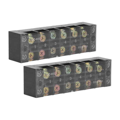 2 Pack 60A 600V Terminal Strip With Clear Cover Dual Row Screw Clamp Wire Terminal Block For Bridge Lighting And Factory Electrical Cables No Fuss DIY Wiring