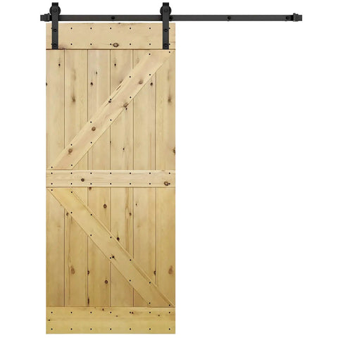 No Fuss 6.6 Foot Sliding Barn Wood Door Hardware Kit With Premium Carbon Steel Track System Easy Door Conversion For Any Door