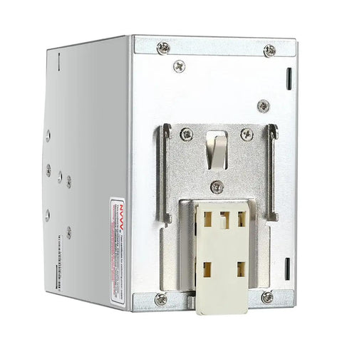 Back view of 24V DC Industrial DIN Rail Power Supply With 480W Output, 20A Max, Universal 85-264VAC Input, Built-In Active PFC