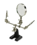 Adjustable Soldering Helping Hand With Pro Grade Magnifying Glass Third Hand Solder Aid Wire Station Stand With Dual Alligator Clips And Heavy Base