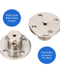 Two silver steel flange coupling connectors for RC model motor shafts, 2 mm bore