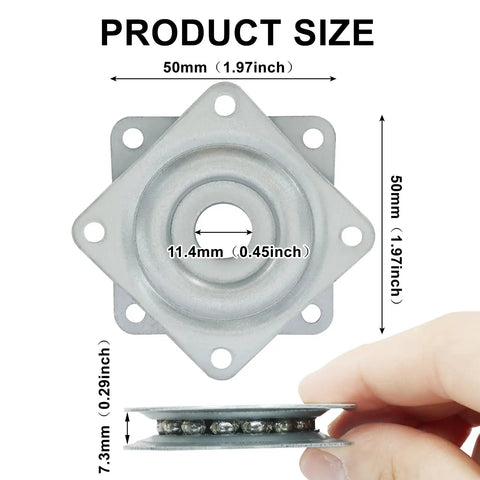 2 Inch Lazy Susan Turntable Bearing 2 Pack For Kitchen Shelves And Spice Racks With Smooth Silent Spin Ball Bearing Raceway Durable Material Easy Glide Perfect For Storage Display And Countertop Organization. 50mm steel bearing size