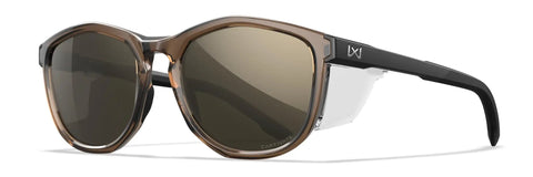 Heavy Duty Unisex Safety Glasses Featuring Removable Side Shields And Shatterproof Captivate Tungsten Mirror Lenses, side view.