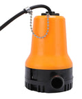 Tough As Nails 1110 Gph Submersible Utility Pump With Quick Swap Mesh showing orange body and outlet for fast drainage.