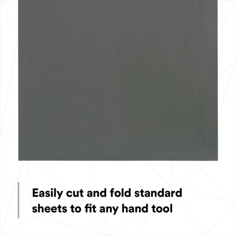 Wetordry Sandpaper Sheets 800 Plus Grit 9 In By 11 In Pack Of 50, showing flexible backing for contoured surfaces.