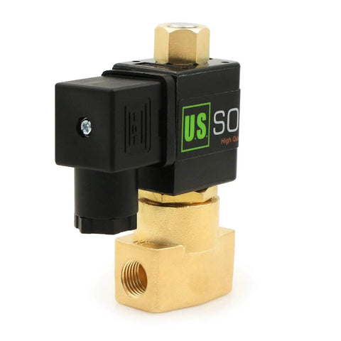 Brass Electric Solenoid Valve Quarter Inch NPT 110V AC Normally Open For Air Gas Water Non Potable Diesel Fuel Compatible With NBR Seals
