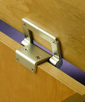 30 Inch Pound Lid Stay Torsion Hinge In Satin Nickel Finish for smooth open and hold, installed on wooden lid, no extra hardware needed.