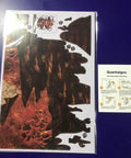 Epic 3D Volcano Wall Decals Kit With Fire And Lava Effect packaging showing printed sheets and instruction guide