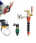 Top Notch Industrial Dust Control Water Sprayer Kit For Tile Cutting Machines with nozzle, fittings, and pump components.