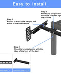 No More Floor Bounces Or Pesky Squeaks With These Adjustable Headboard Brackets And Universal Bed Foot Extenders For Steel Frames Quick Setup with installation steps and adjustable ranges.