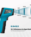 Infrared Thermometer Gun With Meat Thermometer Included, Lightning Fast 0.5 Second Readouts, Industrial Grade Sensor, 12:1 spot ratio graphic