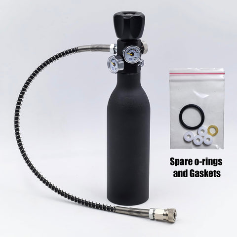 Dual Gauge DIN Valve Fill Station Adapter With 20 Inch Hose 4500psi 300bar For Scuba Tanks Paintball PCP Airsoft HPA Cylinders with spare o-rings