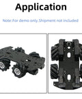 60mm Mecanum Wheel Set With Couplings For ROS Smart Cart And DIY Robot Kits installed on demo robot chassis, black
