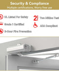 Heavy Duty Automatic Door Closer With Spring Hydraulic Action, Aluminum Alloy Body, Surface Mounted, Fire Resistant And ANSI UL Certified