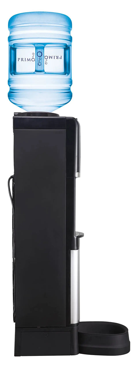 Side view of Top Loading Water Dispenser With Hot And Cold Water, 5 Gallon Bottle Compatible, Pet Drinking Station