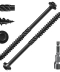 Built Tough Heavy Duty Black Hex Exterior Lag Screws 12x4 Inches Rust Resistant Washer Head Wood Screws For Decks Furniture Cabinets Tables Beds And Outdoor Projects