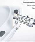 Close-up measurement of Soft Close Toilet Seat With Universal Smooth Drop Action For Your Everyday Bathroom Setup thick polypropylene edge.