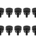 Ten Piece Pack Of 6-32 Thread Black Anodized Aluminum Thumb Screws With A Slick Finger Grip Design Great For Computer Cases Hard Drives And Psu Brackets Built Tough For No Sweat Assemblies Always shown in a close-up view.