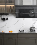White Marble Countertop Contact Paper 36 By 200 Inches Peel And Stick Waterproof Vinyl Wallpaper on kitchen backsplash