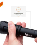 Infrared Night Vision Flashlight 850nm IR Illuminator For Night Vision Devices, 5W LED, Rapid Focus shown in hand