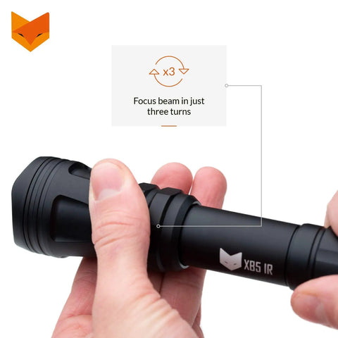 Infrared Night Vision Flashlight 850nm IR Illuminator For Night Vision Devices, 5W LED, Rapid Focus shown in hand