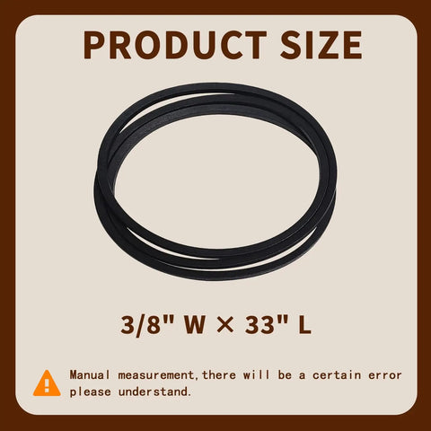 Heavy Duty Three Eighths Inch By Thirty Three Inch Driver Belt Replacement For Lawn Mowers And Tractors Premium V Belt