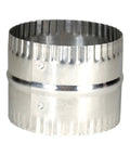 Aluminum 4 Inch Duct Connector With Bead And Crimp, 3 Inch Long, Silver, for Joining Round Ducting, ideal HVAC ductwork joint.
