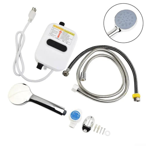 Instant Tankless Electric Water Heater 3500W With Lcd Display Compact Quick Heat Shower Tap For Bathroom And Kitchen No Sweat Ready In A Snap Hassle Free Flow Control with showerhead and hoses.