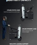Heavy Duty Welding Cart On Wheels With Four Drawers For MIG Welder TIG Welder And Plasma Cutter showing gas cylinder storage