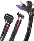 Top Shelf One Hundred Feet Split Wire Loom Conduit Tubing Built Tough Black Polyethylene Cable Sleeve for various connectors.