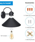 Dusk To Dawn Outdoor Wall Light With Gooseneck Barn Style Sconce Matte Black design with accessories for easy installation.